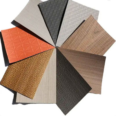 Natural Burl Wood Veneer , Melamine Red Black Orange Colored Wood Veneer Rolls